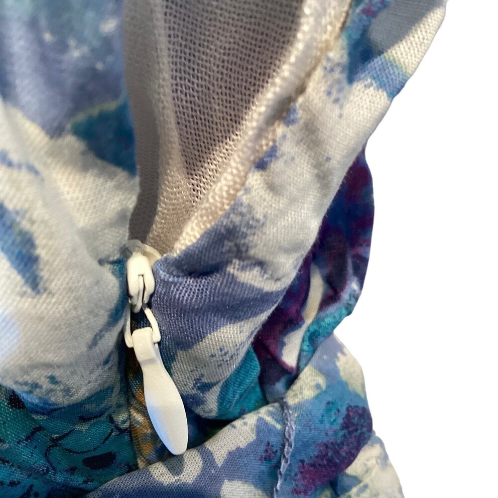 Free People Floral Mini Dress Womens Small Blue Purple Good Boho V-Neck Tie Back - Picture 7 of 13